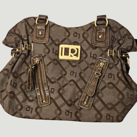 Line Rosetti Brown and Tan Tote Style Purse -- ITEM #3654 - Picture 7 of 7